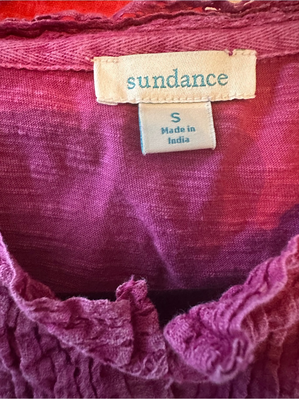 Sundance Raspberry Lace-Yoke Button Front Tank - Picture 3 of 3